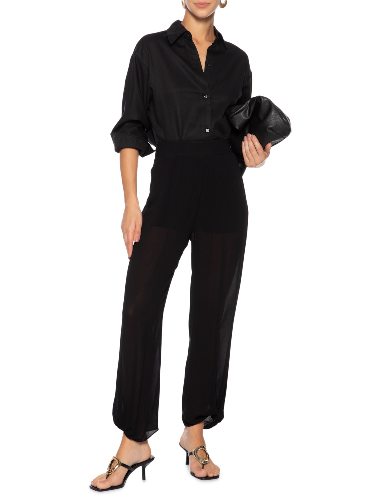 Sandália Feminina Salto Kitten Preto Arezzo