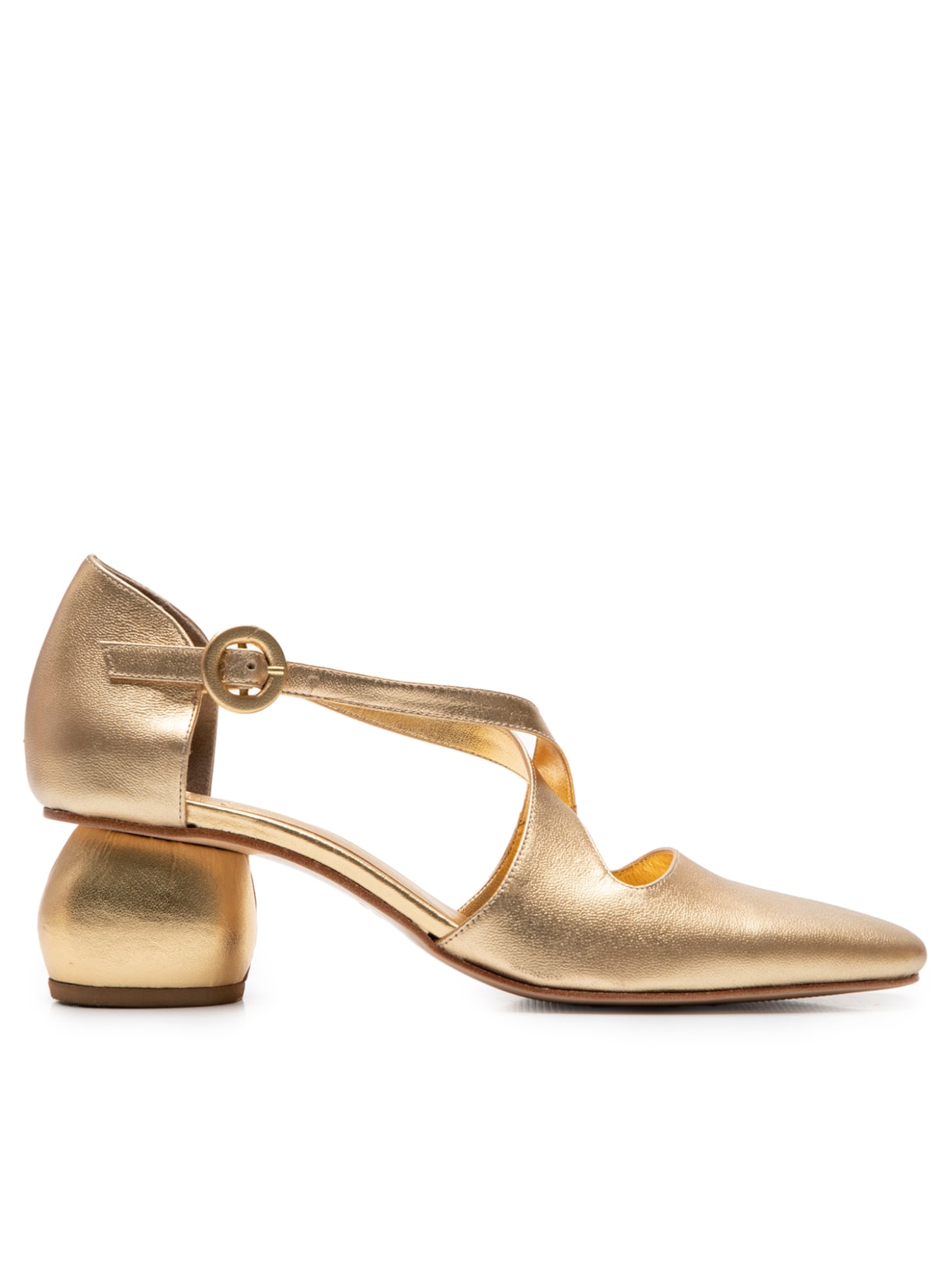 Sandália Feminina Salto Mary Pinga Ouro - Dourado