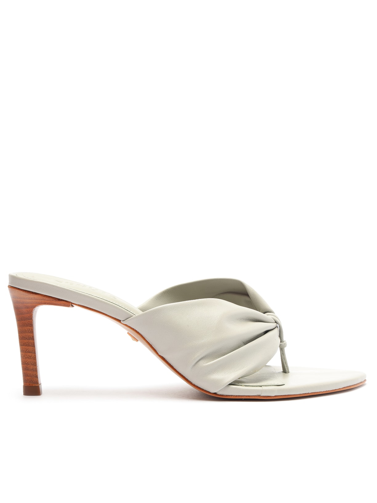 Sandália Feminina Salto Médio Laço - Cinza