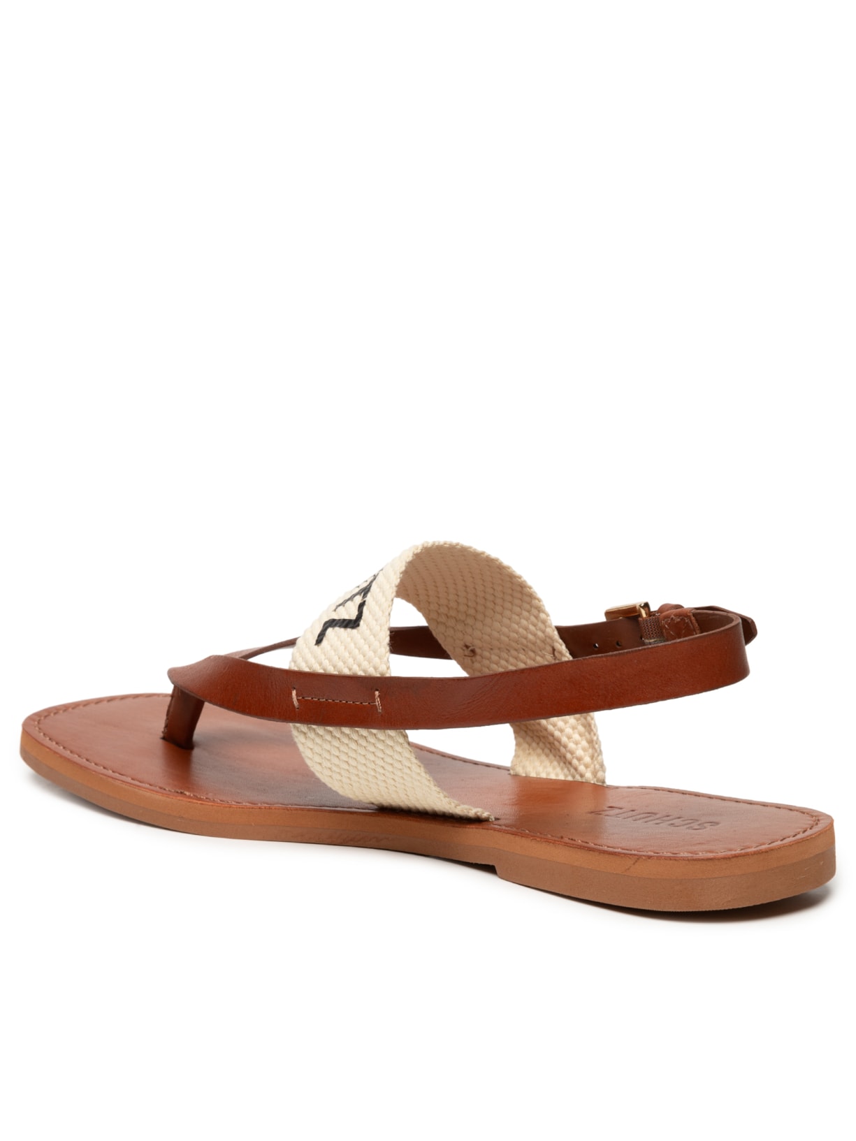 Sandália Feminina Salto Rasteiro Bege Schutz