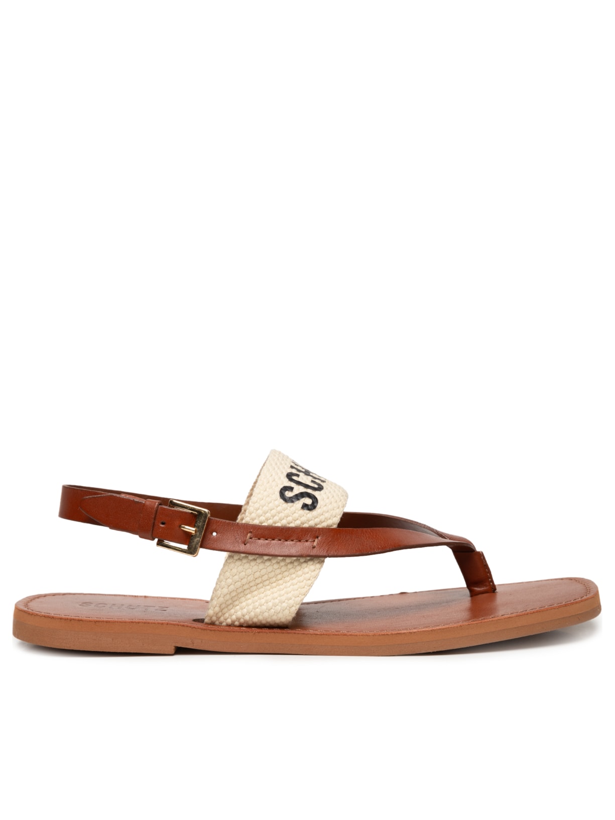 Sandália Feminina Salto Rasteiro - Bege