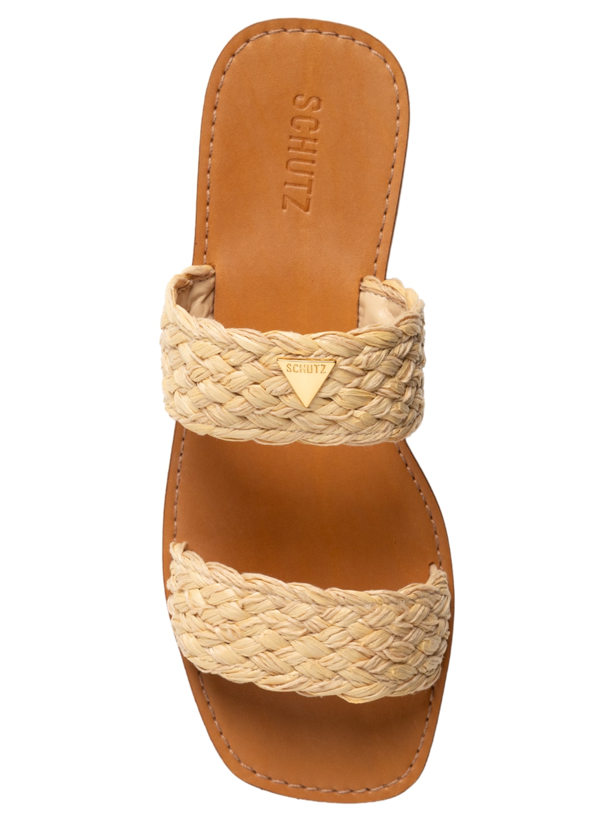 Sandália Feminina Salto Rasteiro Bege Schutz