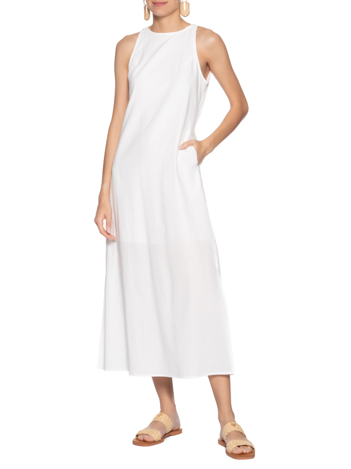 Sandália Feminina Salto Rasteiro Bege Schutz