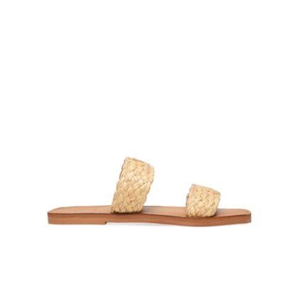 Sandália Feminina Salto Rasteiro - Bege