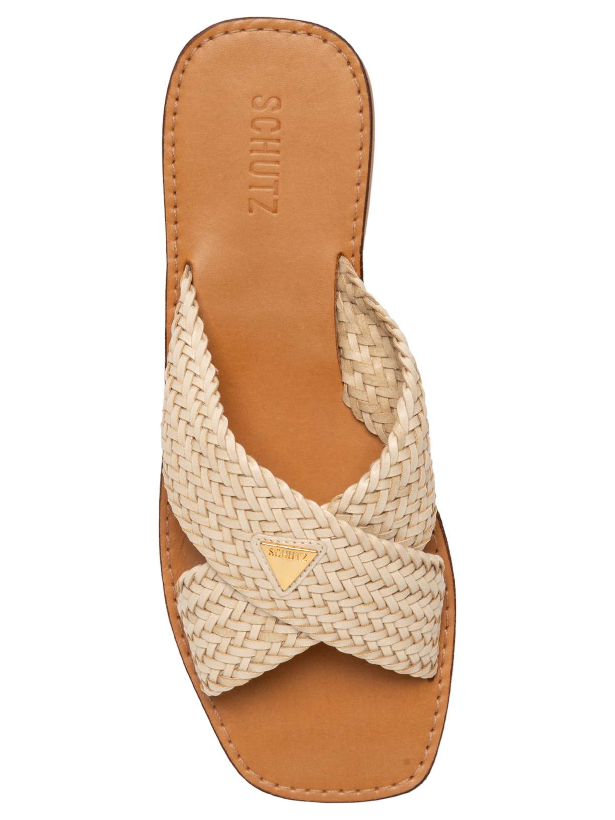 Sandália Feminina Salto Rasteiro Branco Schutz