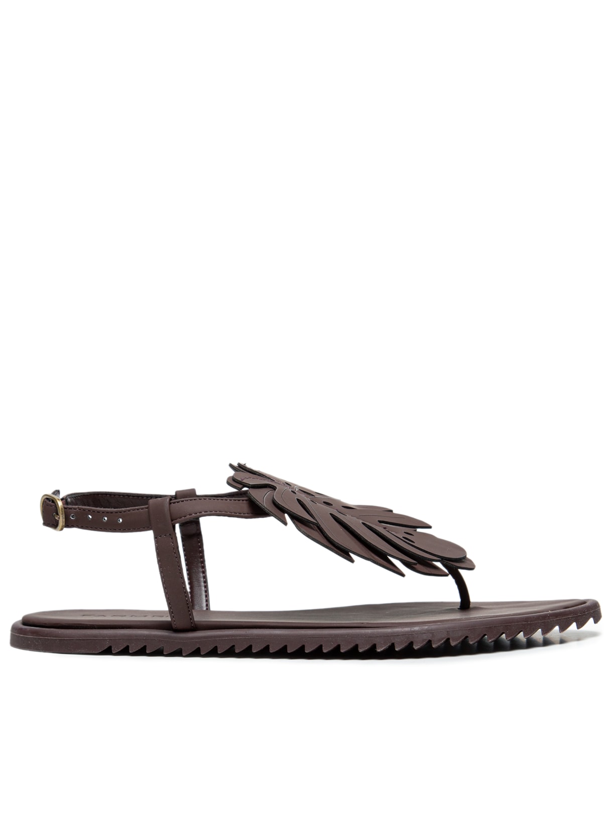 Sandália Feminina Salto Rasteiro - Marrom