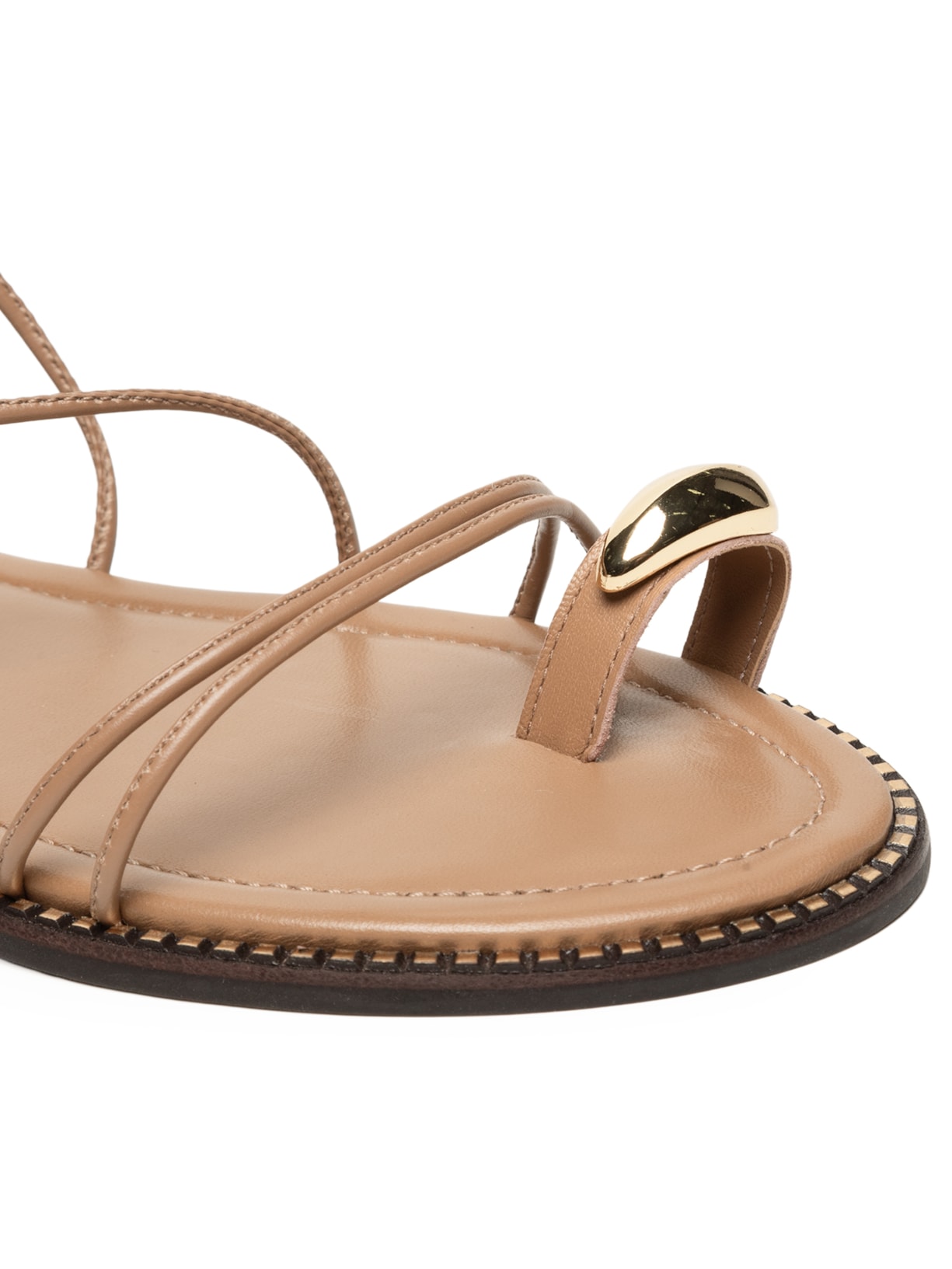 Sandália Feminina Salto Rasteiro Marrom Schutz