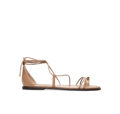 Sandália Feminina Salto Rasteiro - Marrom