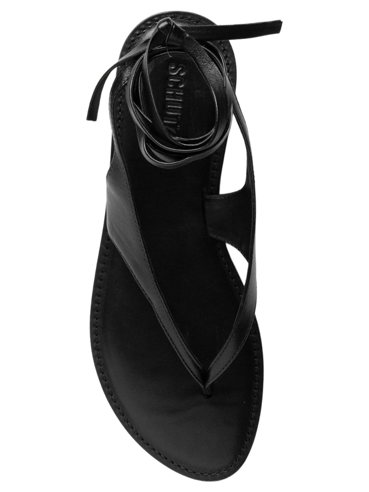 Sandália Feminina Salto Rasteiro Preto Schutz