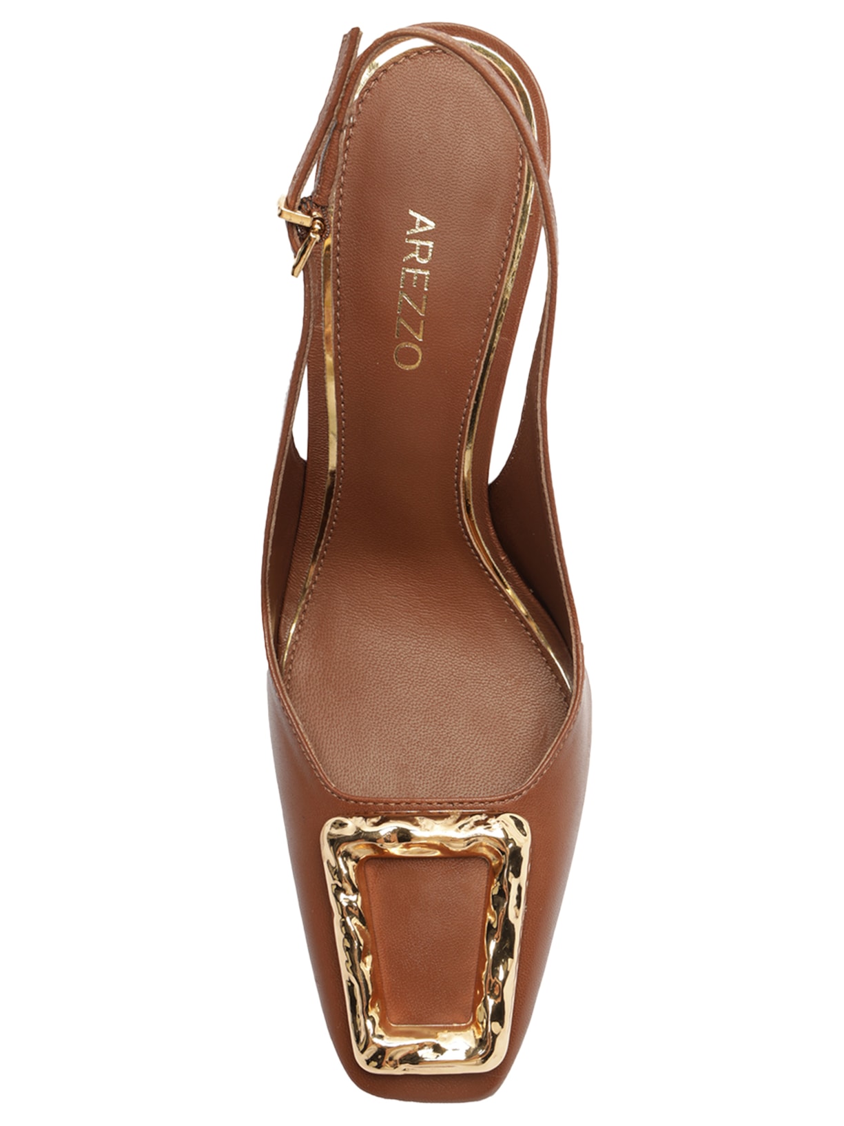 Sandália Feminina Scarpin Salto Alto Kitten Marrom Arezzo