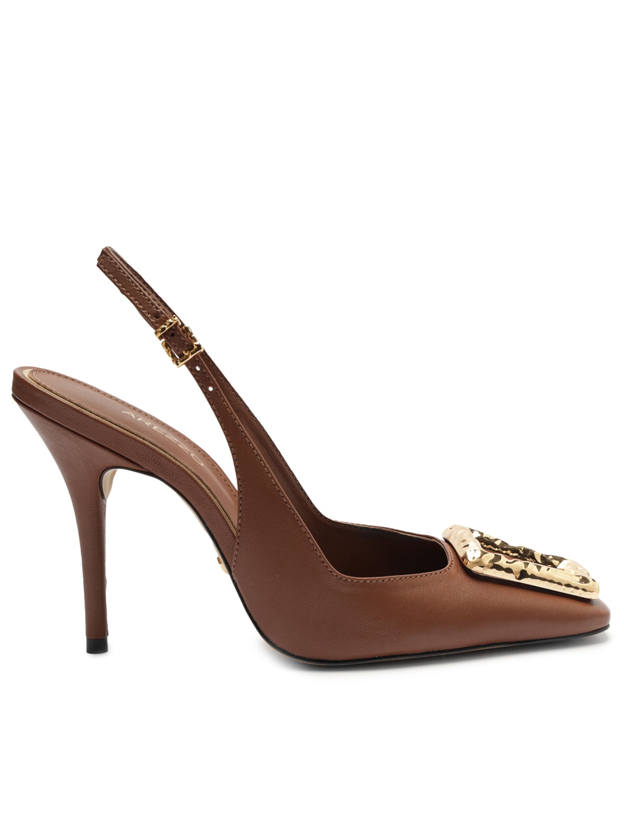 Sandália Feminina Scarpin Salto Alto Kitten Marrom Arezzo