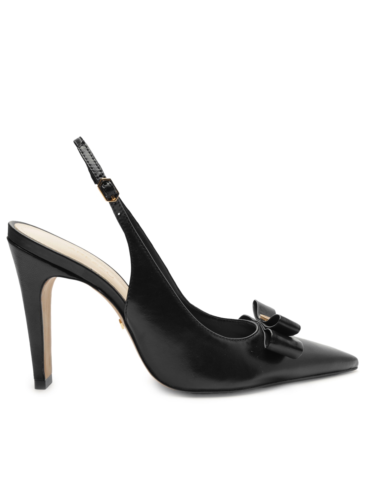 Sandália Feminina Scarpin Slingback Laço - Preto
