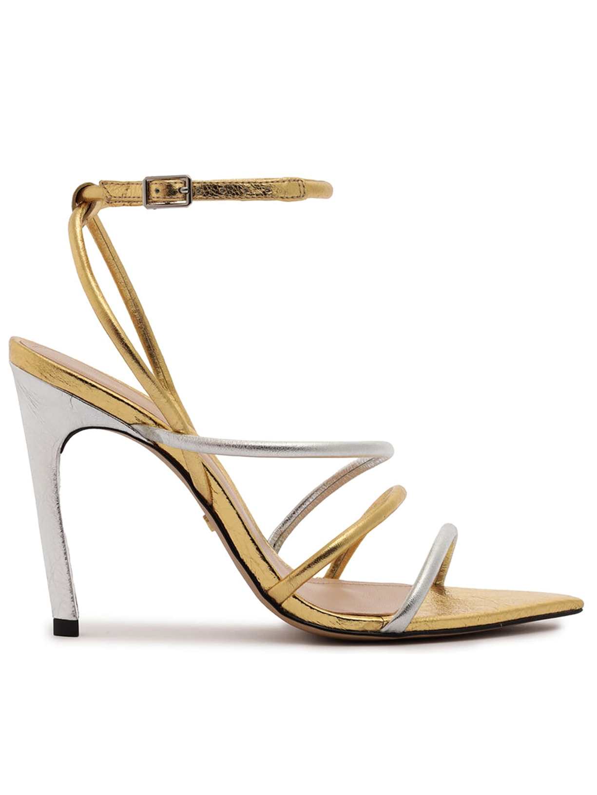 Sandália Feminina Shine Glit Leat - Dourado