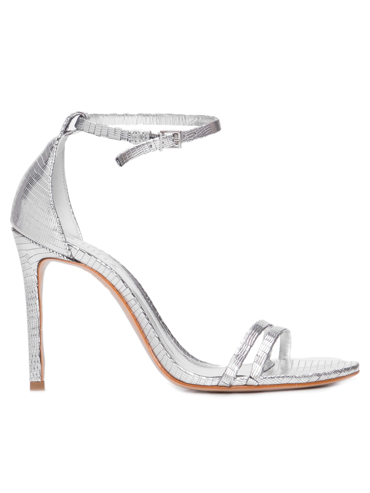 Sandália Feminina Shine Lezard Metal Other - Prata