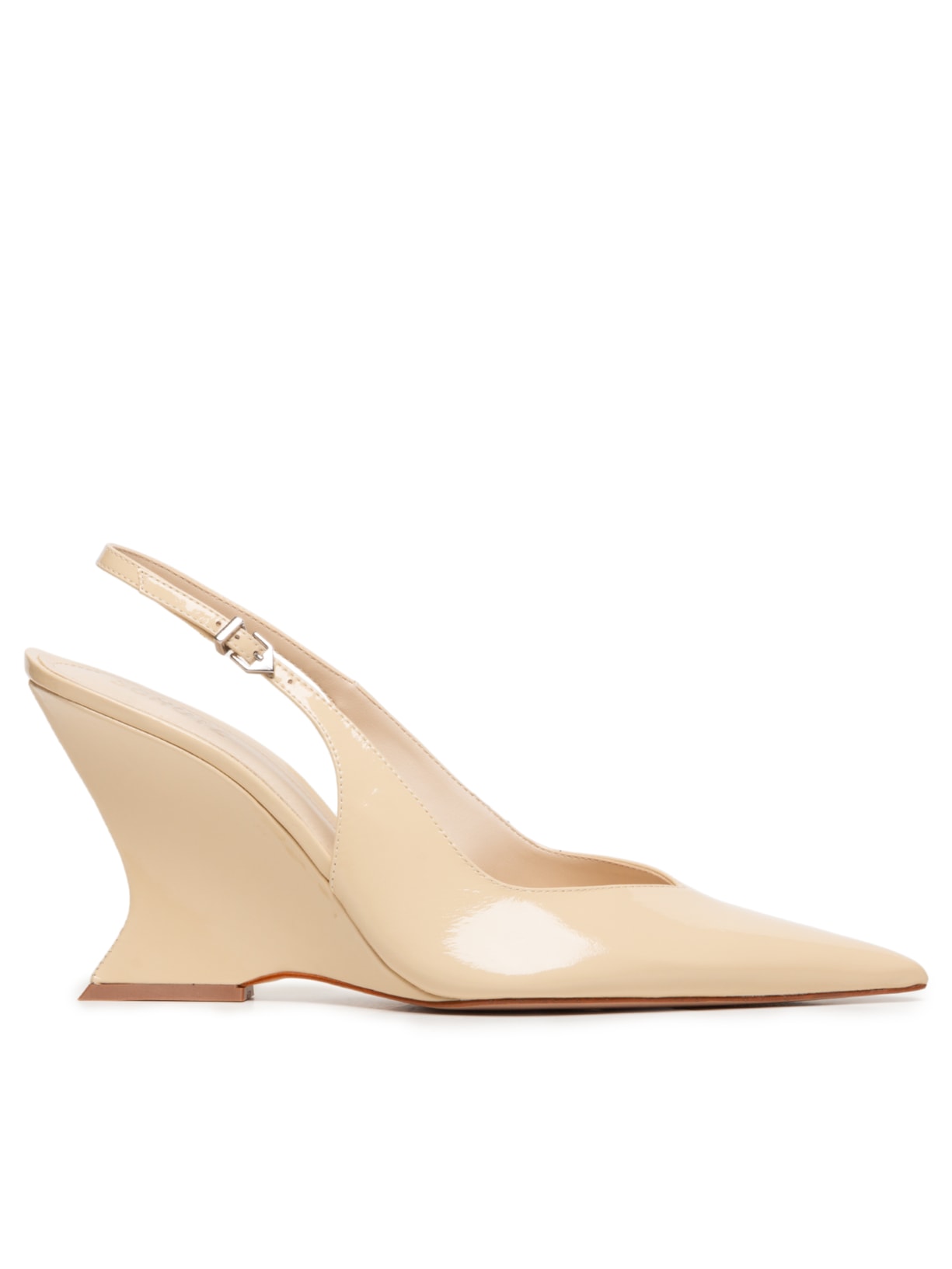 Sandália Feminina Siena Buckle Verniz - Bege