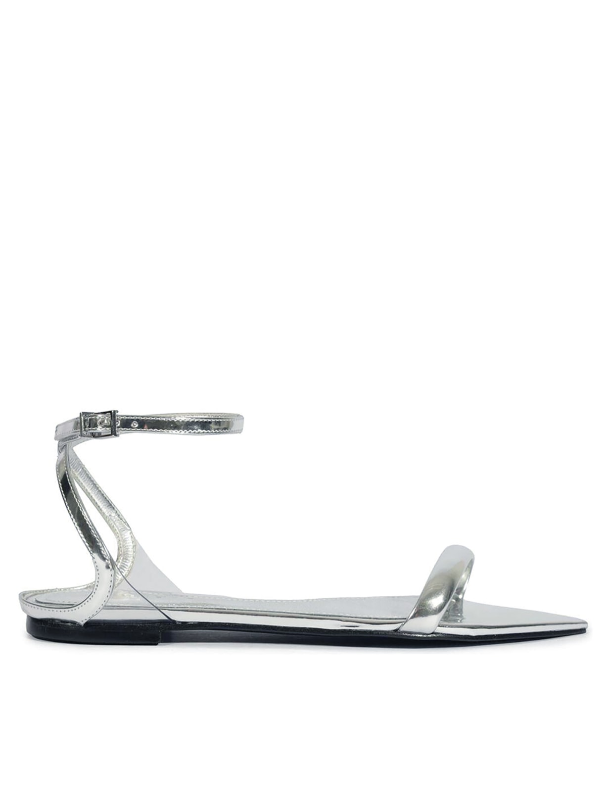 Sandália Feminina Skye Flat Couro - Prata