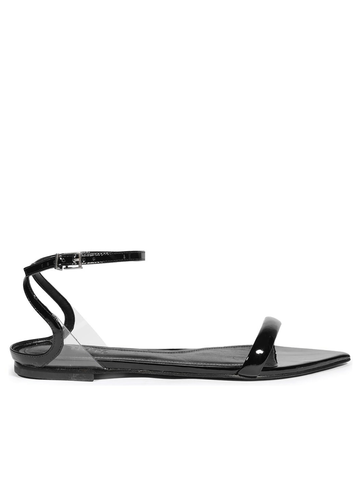 Sandália Feminina Skye Flat Couro - Preto