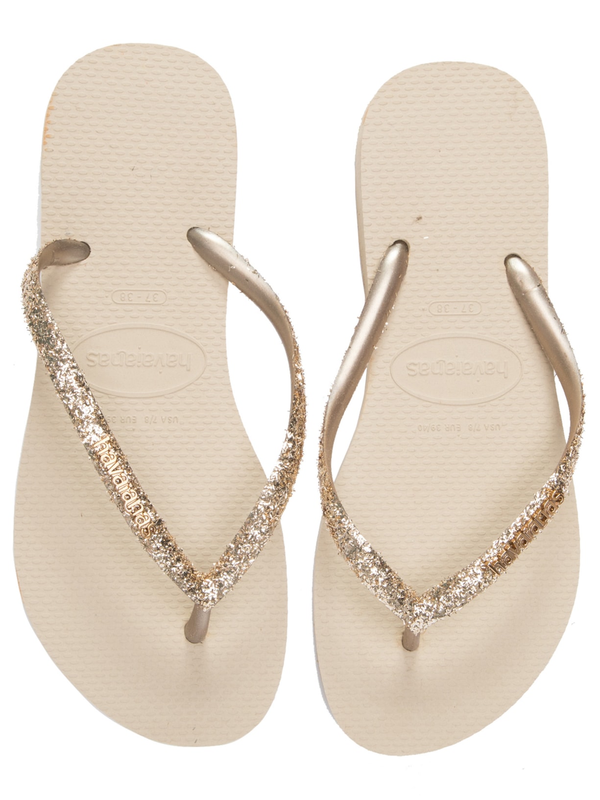 Sandália Feminina Slim Glitter Bege Havaianas