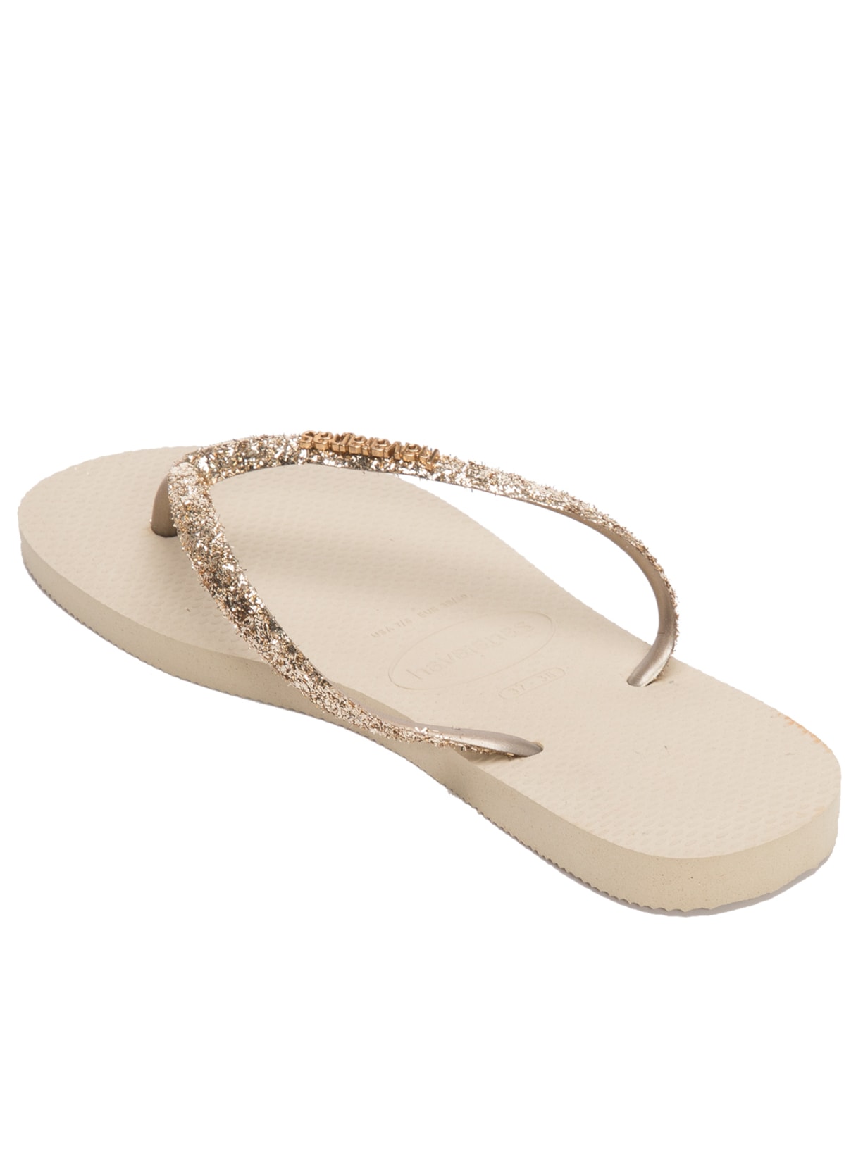 Sandália Feminina Slim Glitter Bege Havaianas