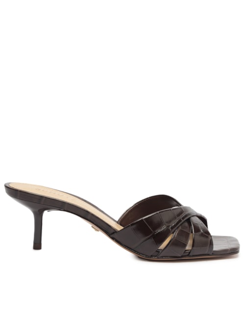 Sandália Feminina Slingback Couro - Marrom