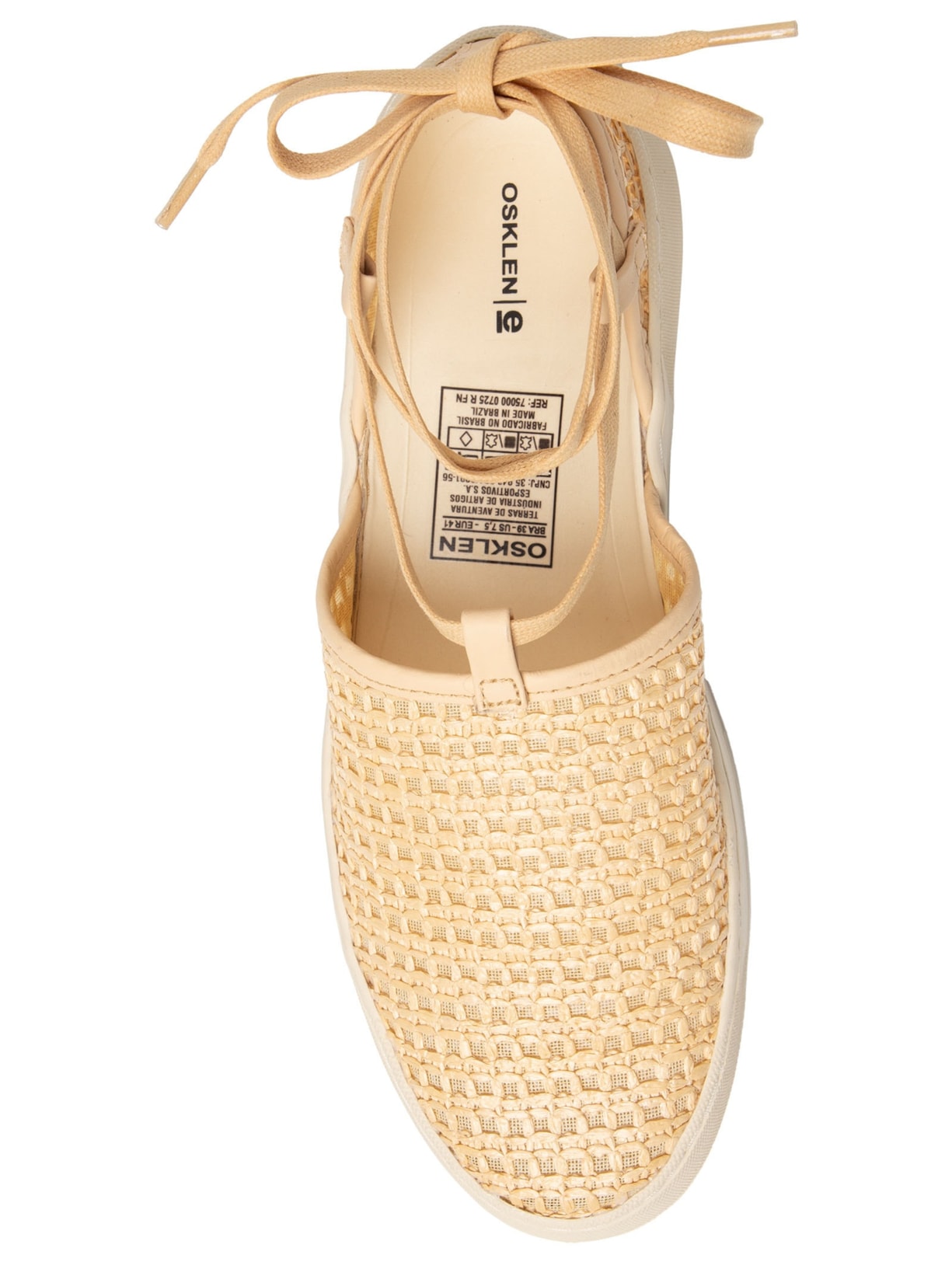 Sandália Feminina Soho Tela Ráfia Bege Osklen