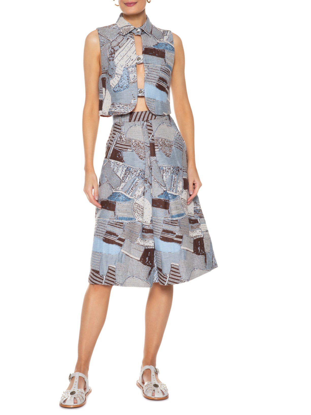 Sandália Feminina Spray Cinza Vicenza