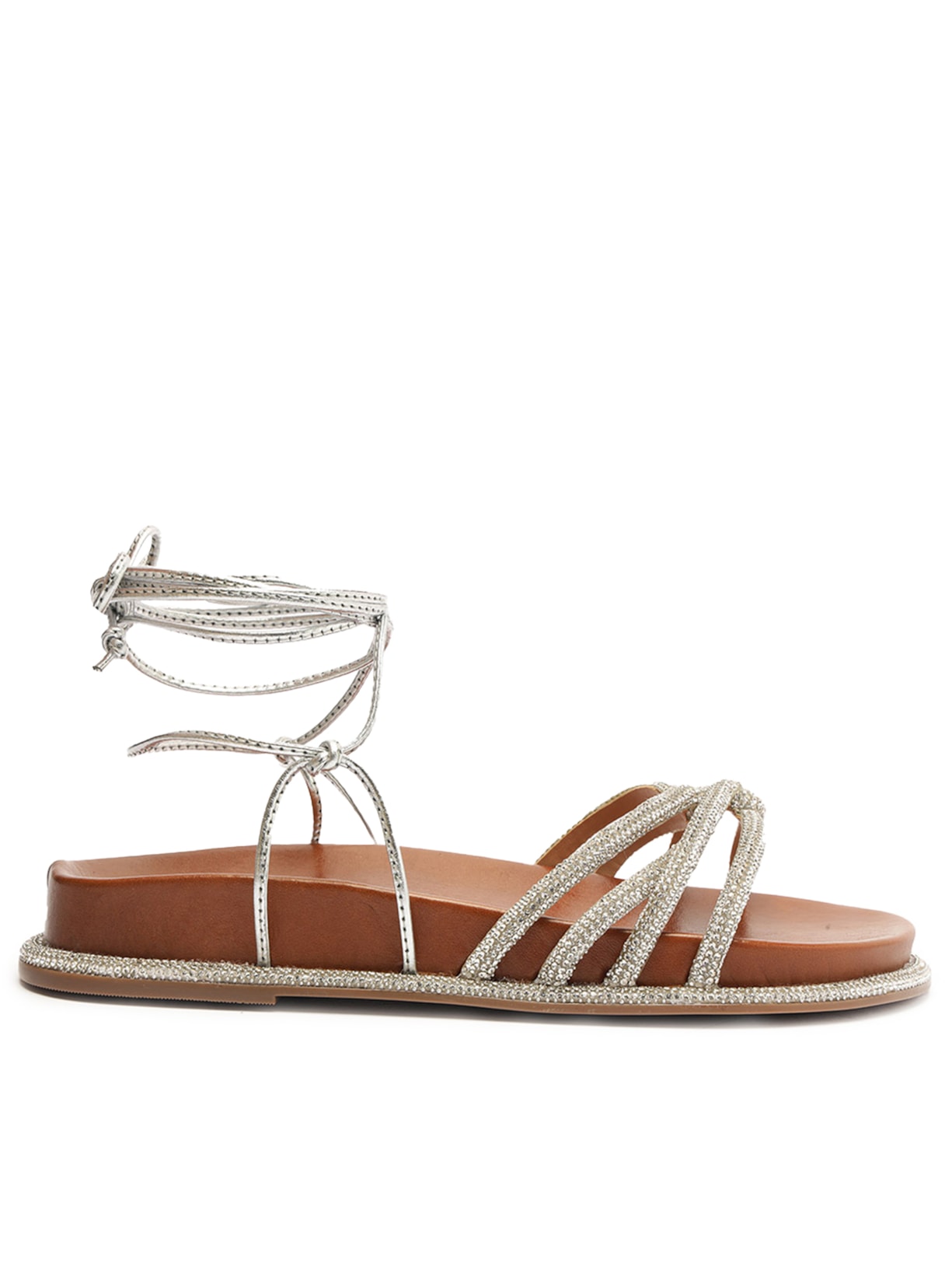 Sandália Feminina Strass Prata Schutz