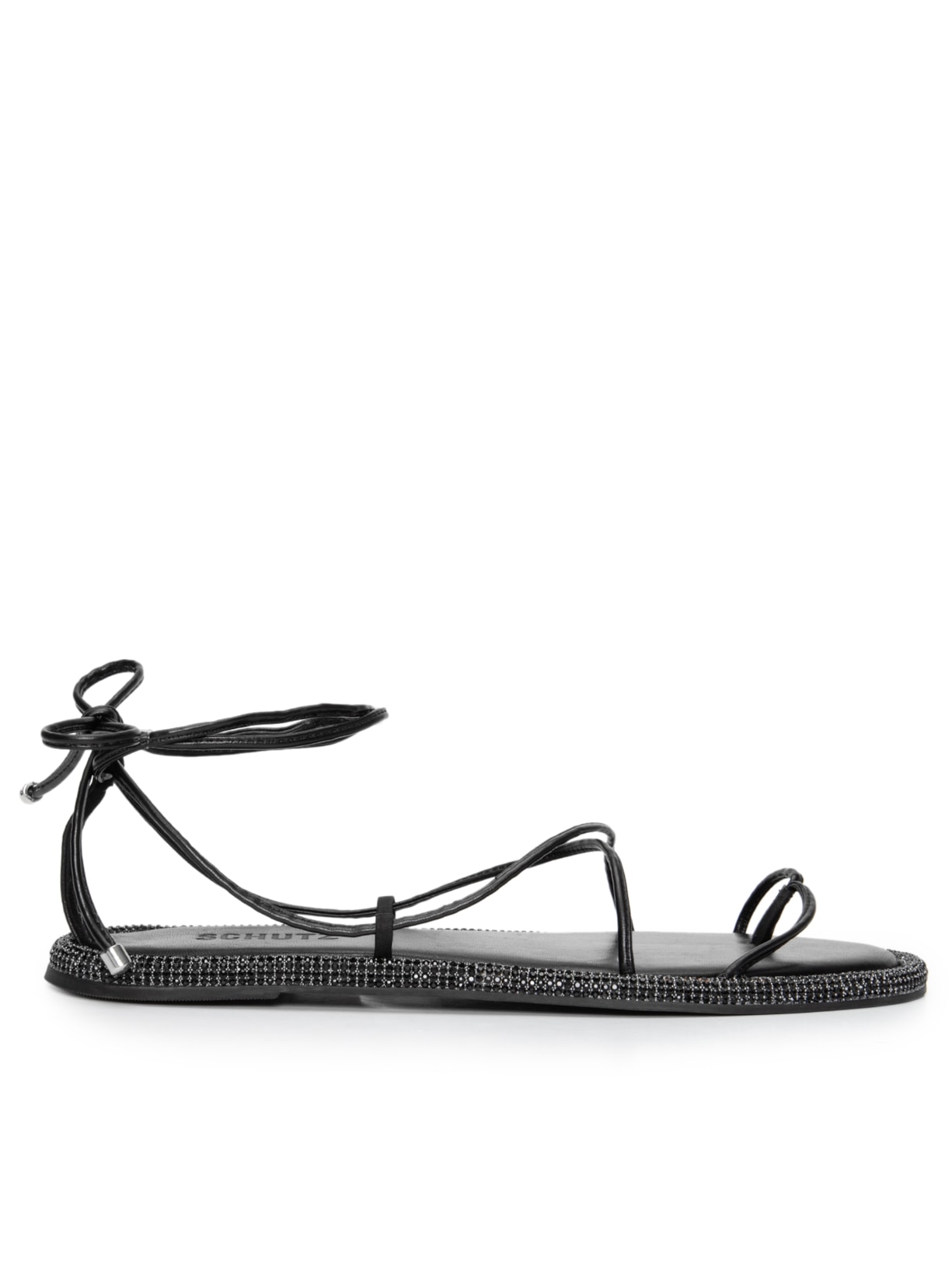 Sandália Feminina Strings Lace Up Glam - Preto