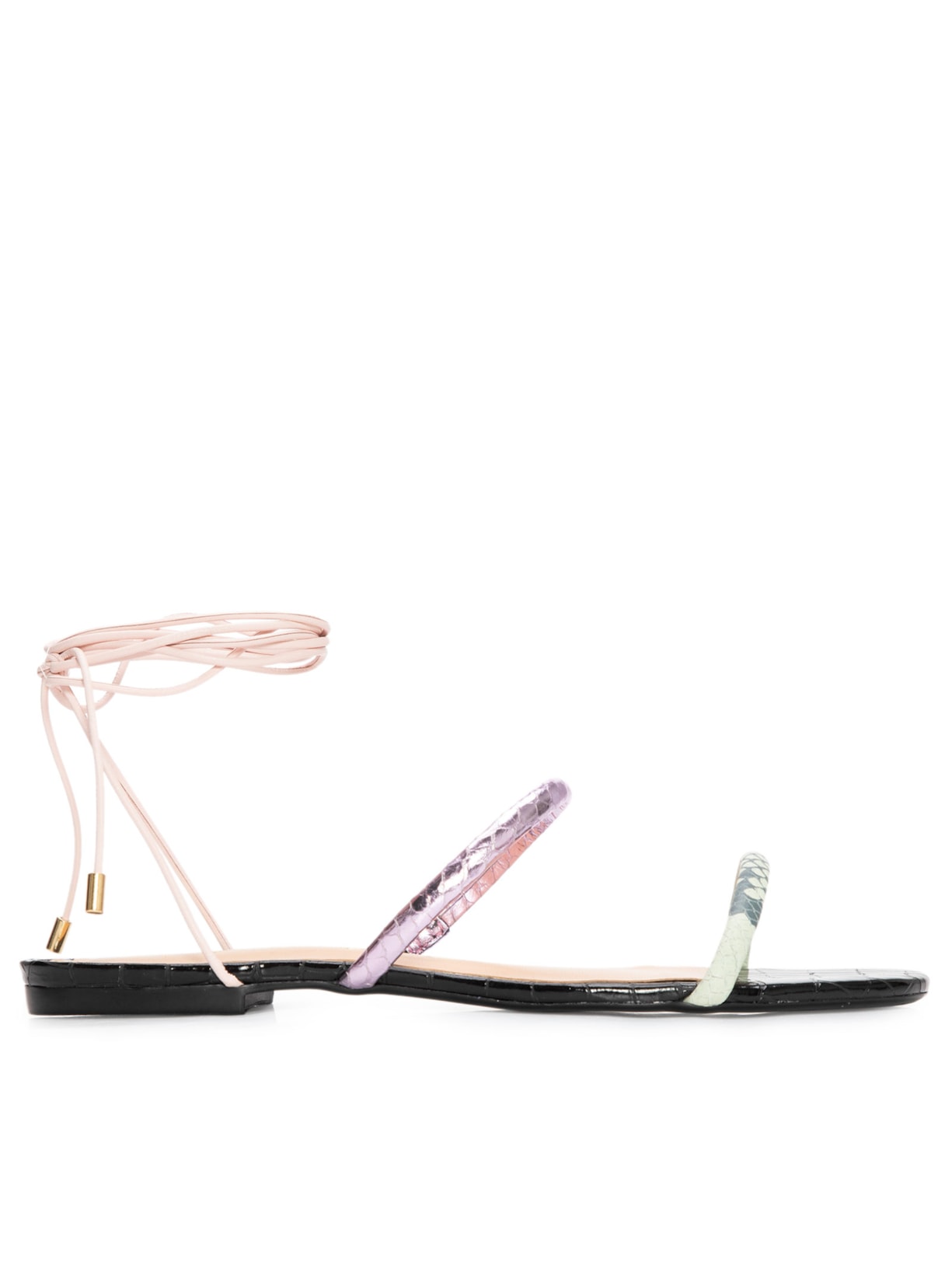 Sandália Feminina Sweet Snake Wasabi Cobra Metal Bellini Grease Bellini Maxi Croco - Rosa