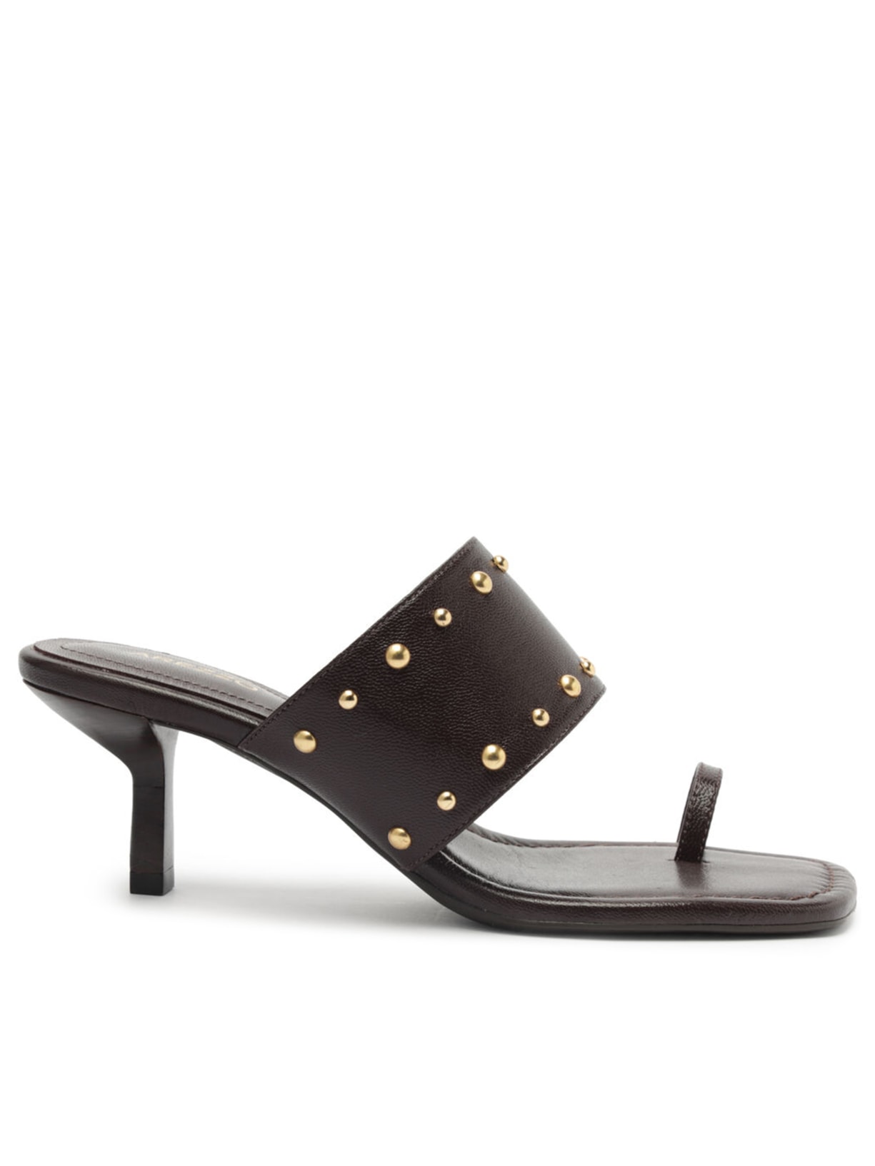 Sandália Feminina Tachas Metálicas Marrom Arezzo