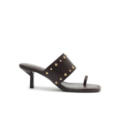 Sandália Feminina Tachas Metálicas - Marrom