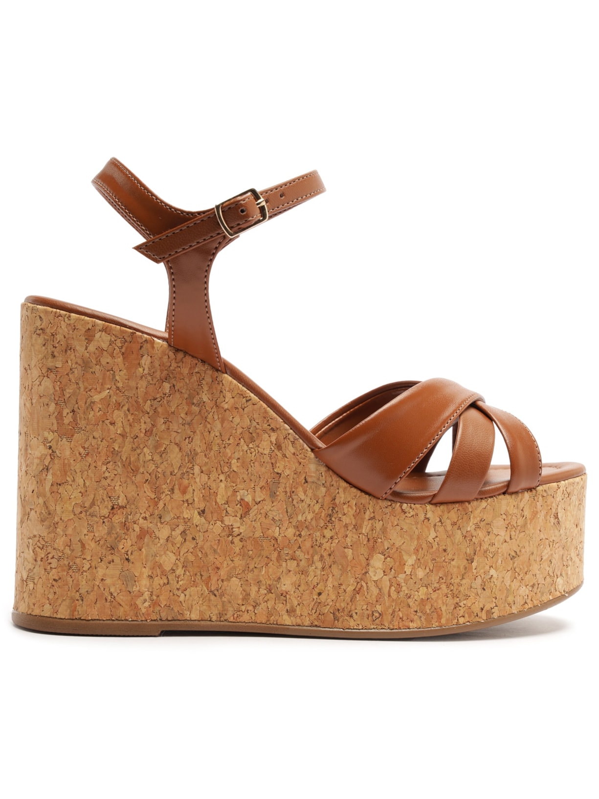 Sandália Feminina Tamanco Cortiça Marrom Arezzo