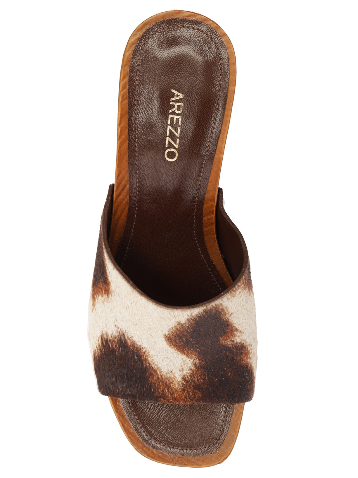 Sandália Feminina Tamanco Pelo Milka Animal Print Arezzo