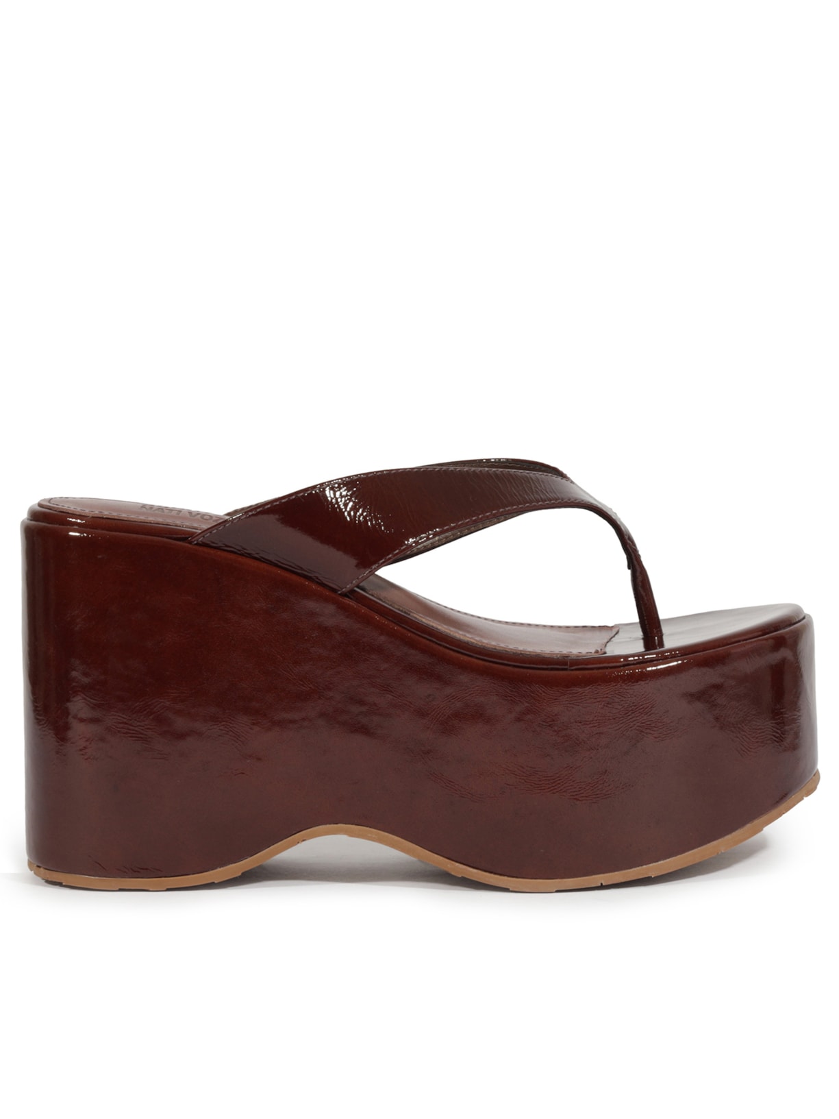 Sandália Feminina Thong Couro - Marrom