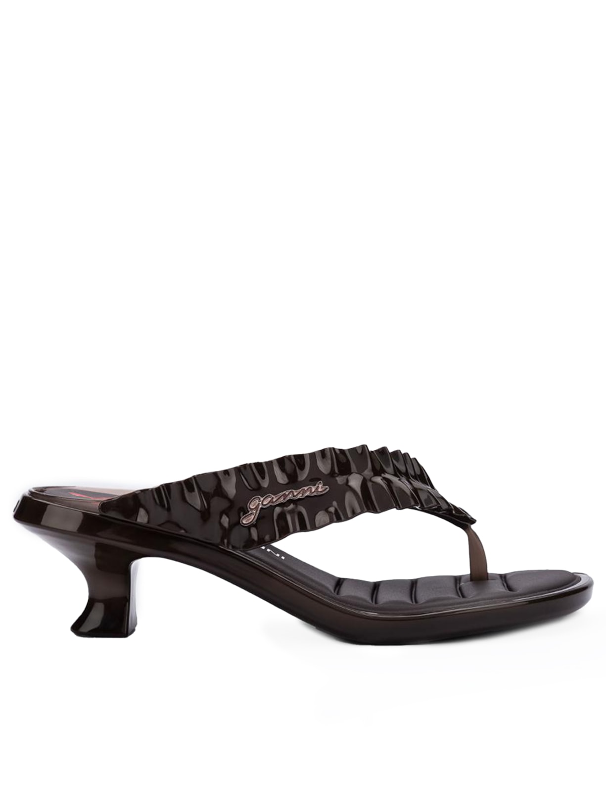 Sandália Feminina Thong Kitten Heel - Marrom