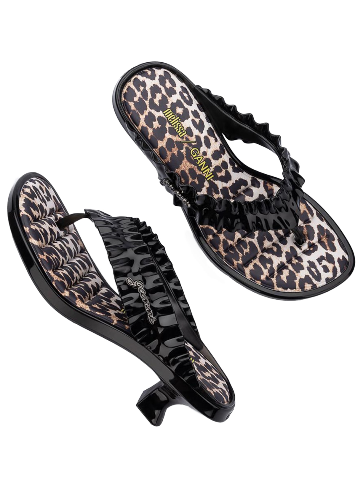 Sandália Feminina Thong Kitten Heel Preto Melissa + Ganni