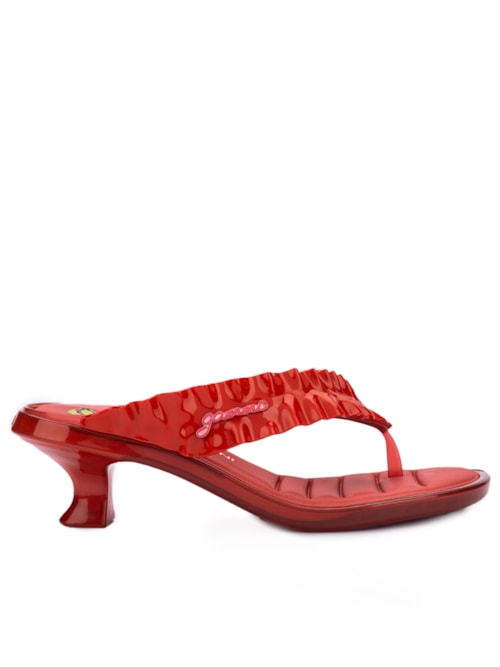 Sandália Feminina Thong Kitten Heel - Vermelho
