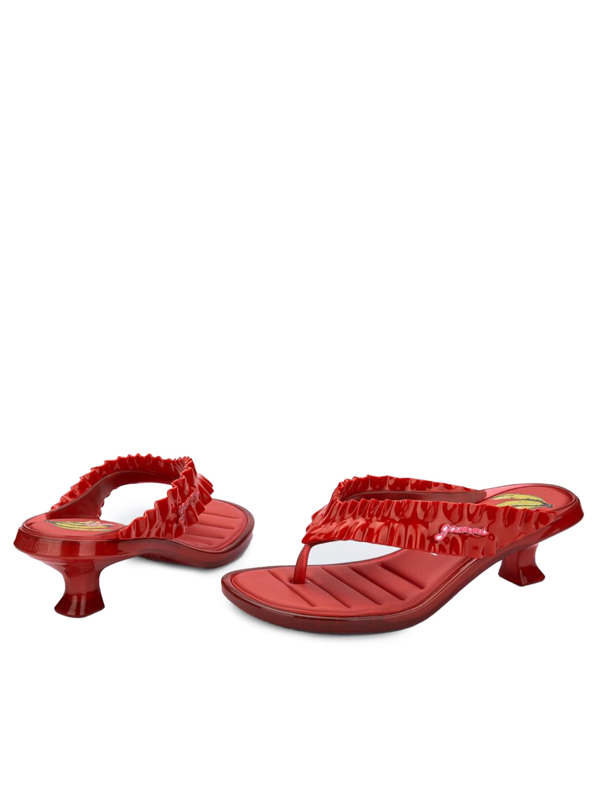 Sandália Feminina Thong Kitten Heel Vermelho Melissa + Ganni