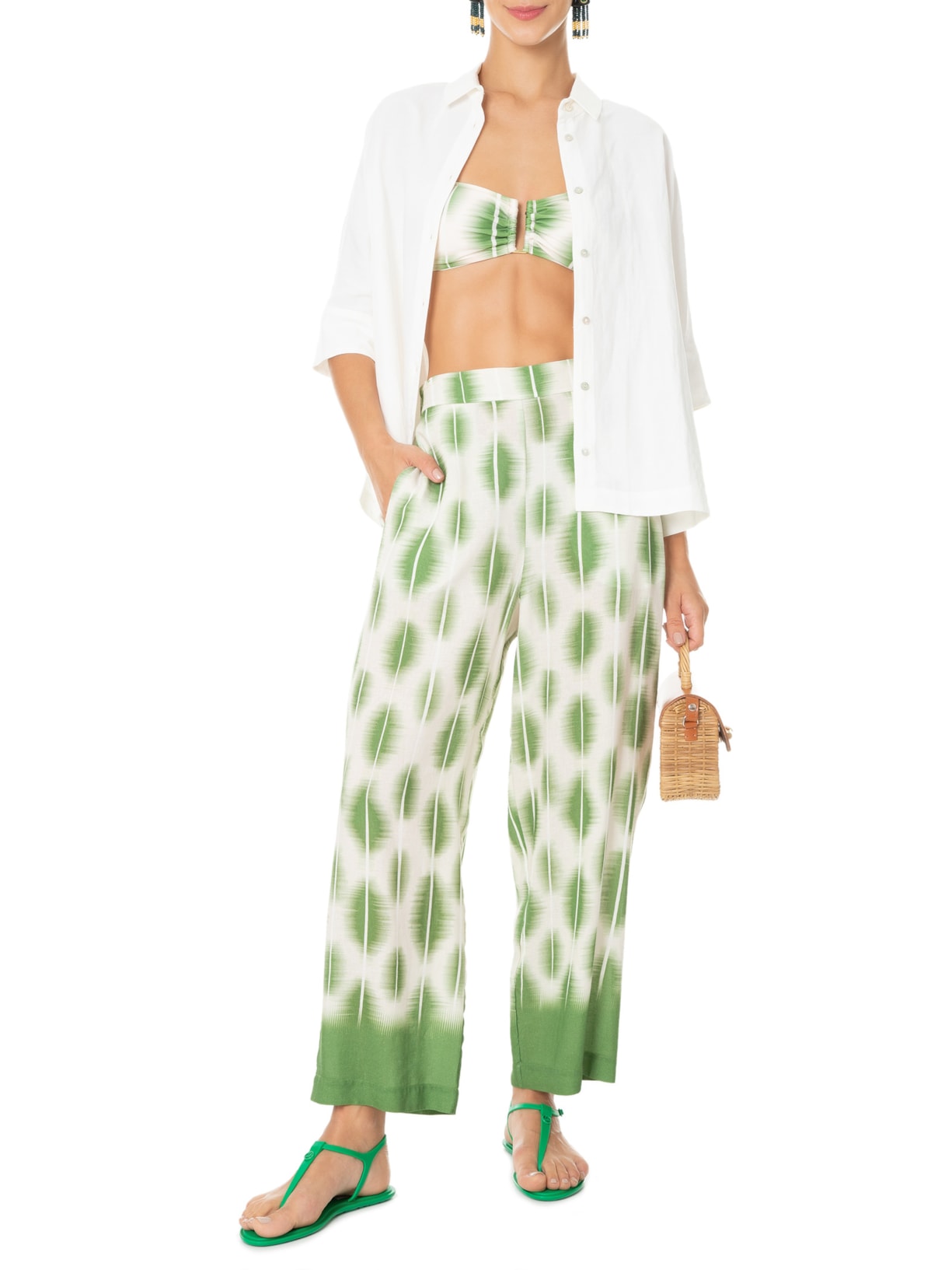 Sandália Feminina Tira Única Verde Luiza Barcelos