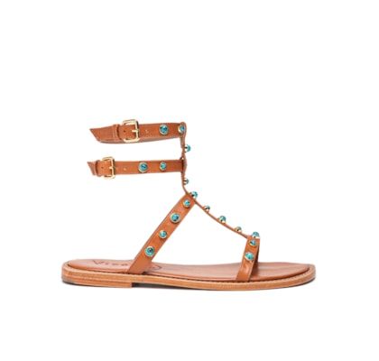 Sandália Feminina Tiras Tornozelo - Marrom