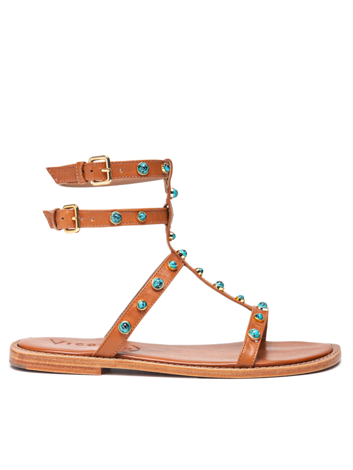 Sandália Feminina Tiras Tornozelo - Marrom