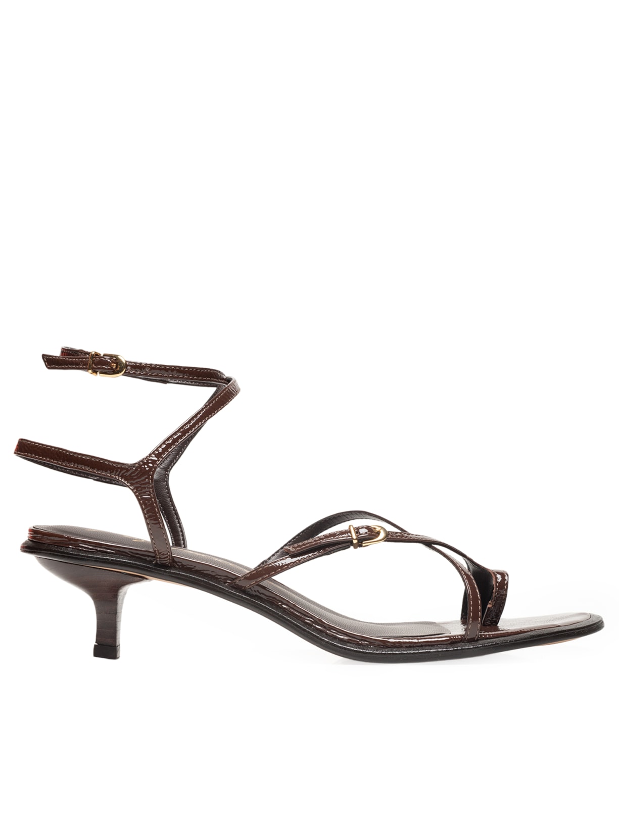 Sandália Feminina Verniz Show Couro Marrom Luiza Barcelos