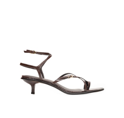Sandália Feminina Verniz Show Couro - Marrom