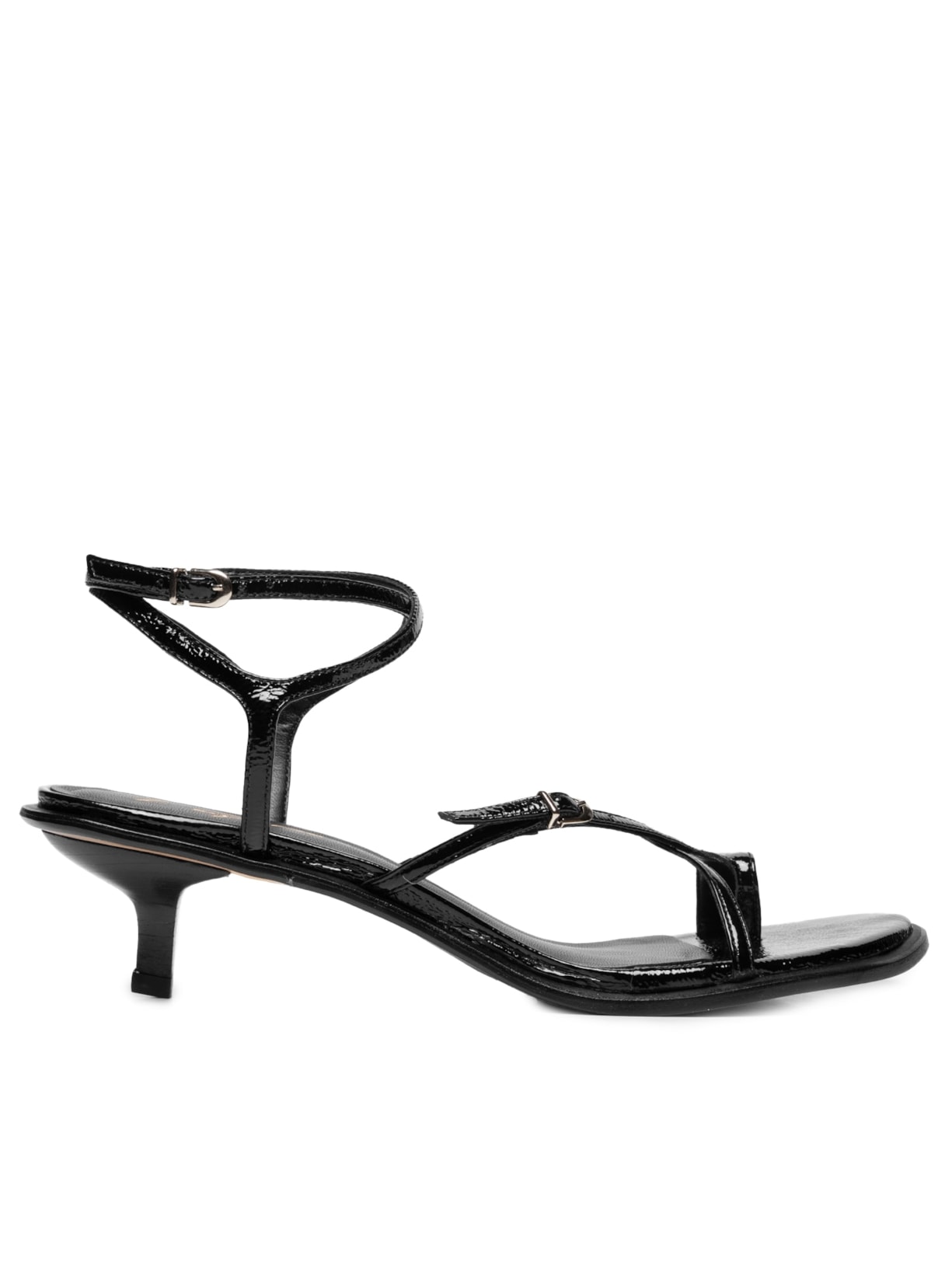 Sandália Feminina Verniz Show Couro Preto Luiza Barcelos