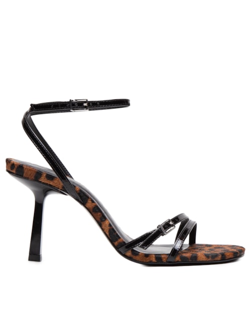 Sandália Feminina Verniz Soft - Animal Print