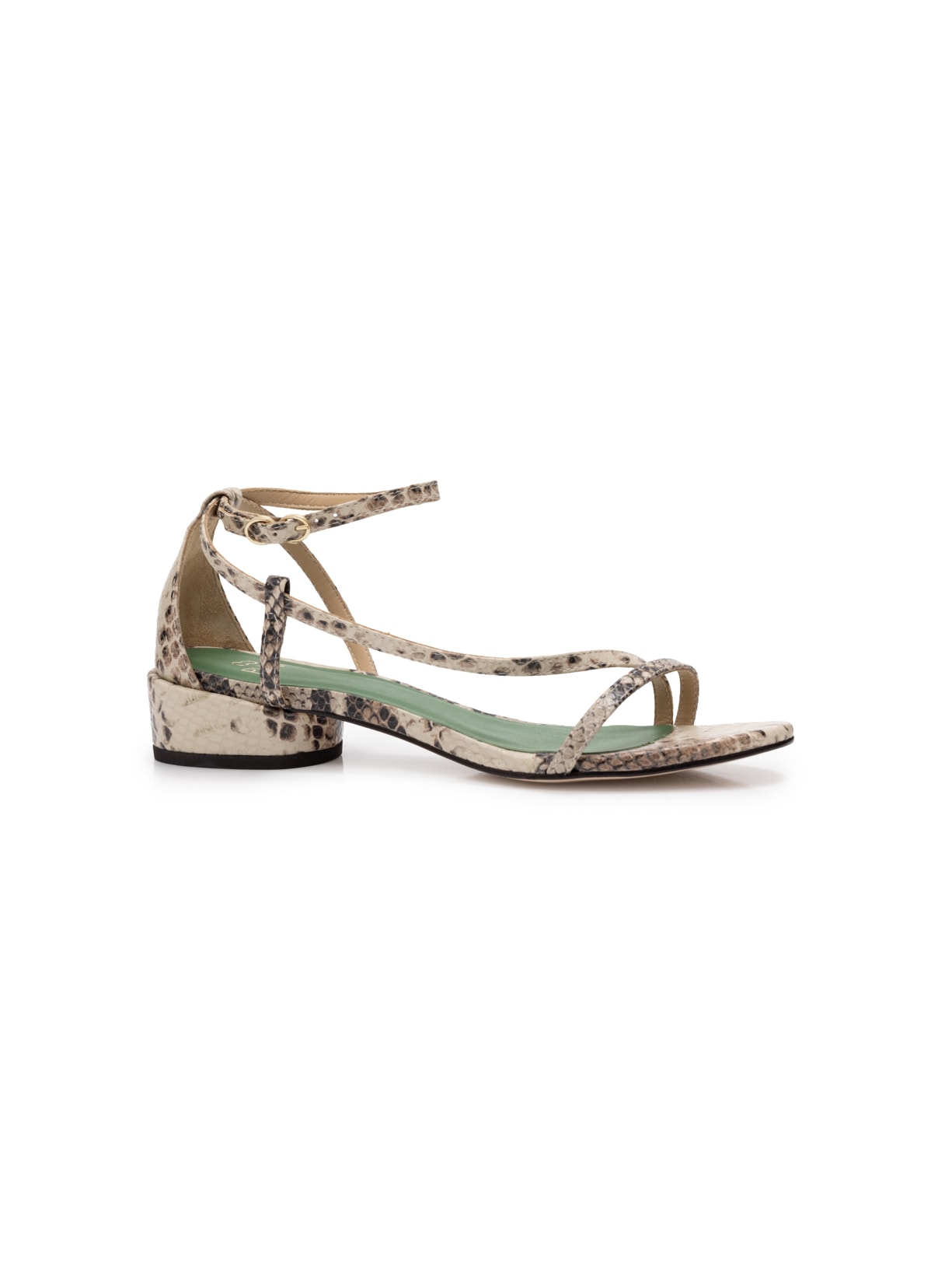 Sandália Flat Couro Luna Python Pura