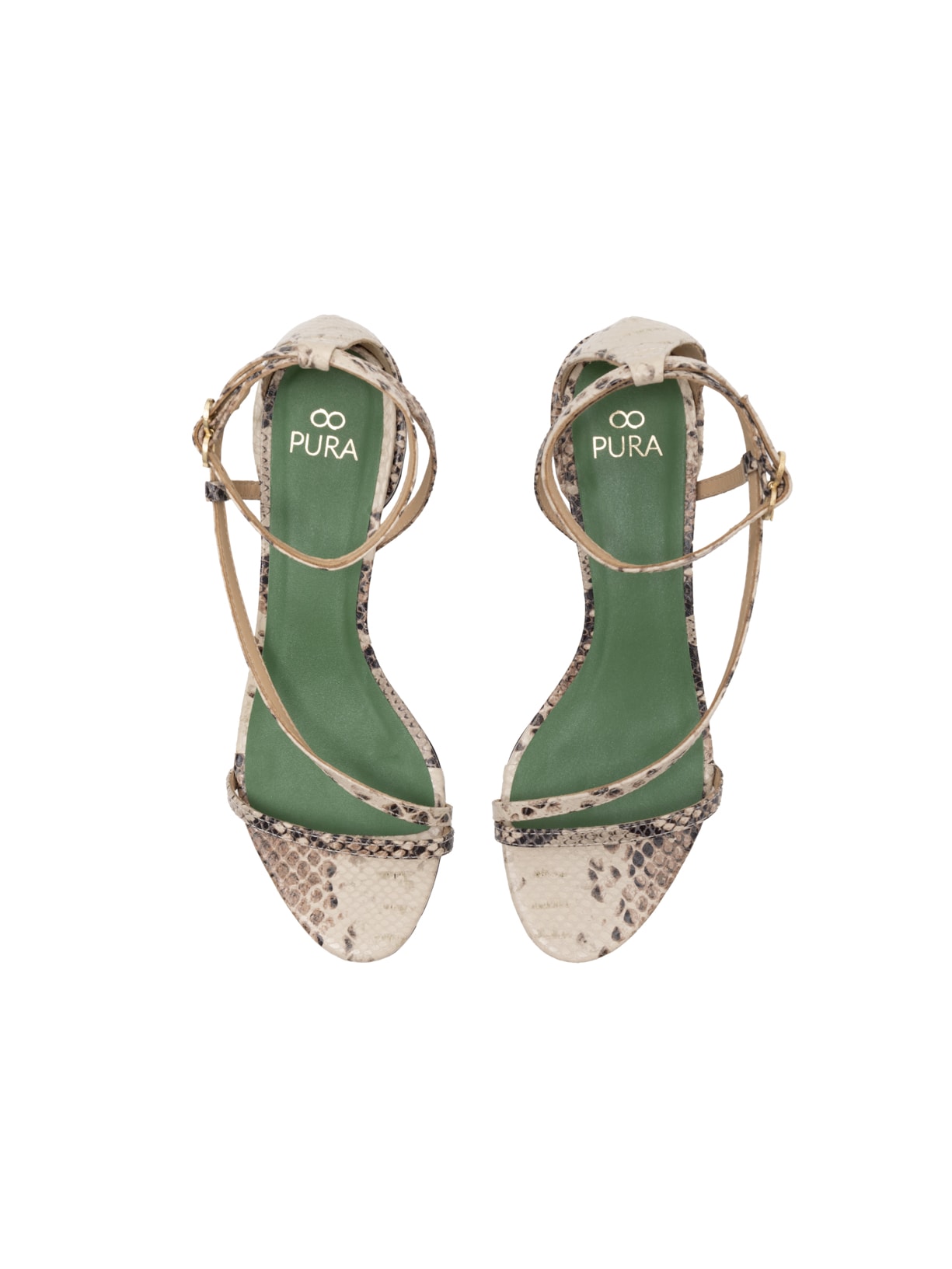 Sandália Flat Couro Luna Python Pura