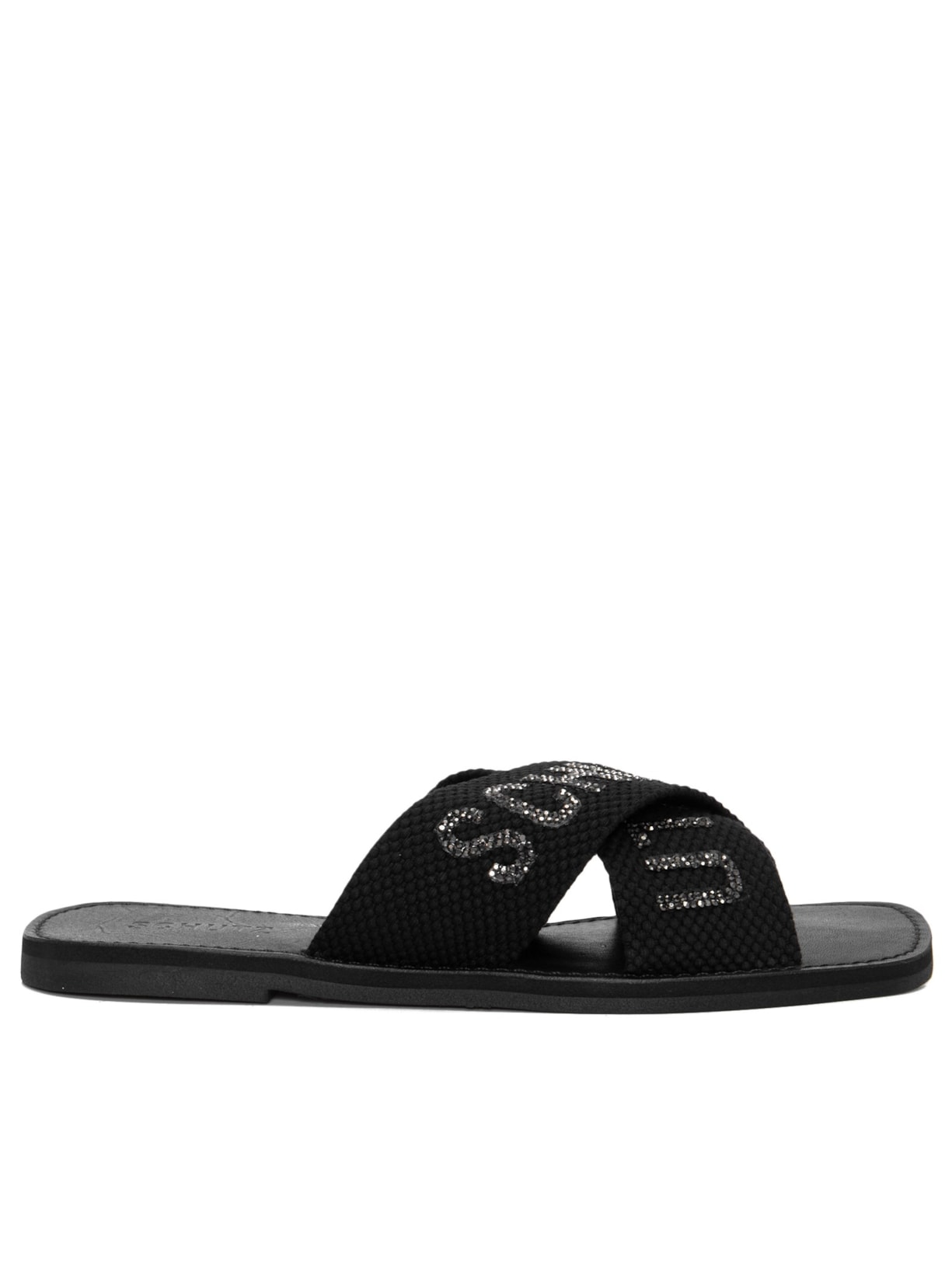 Sandália Flat Cross - Preto