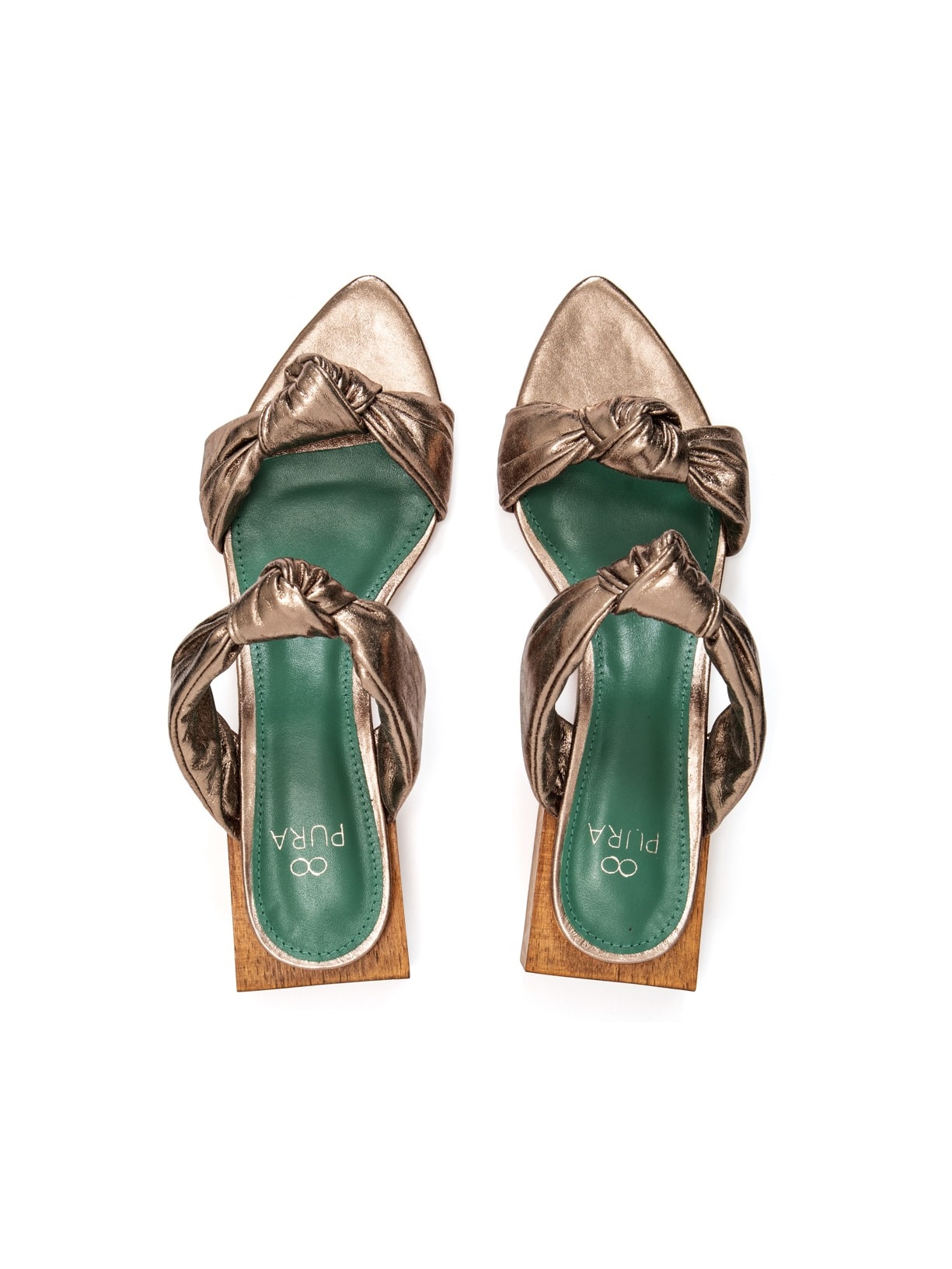 Sandália Flat Leticia Couro Silver Pura