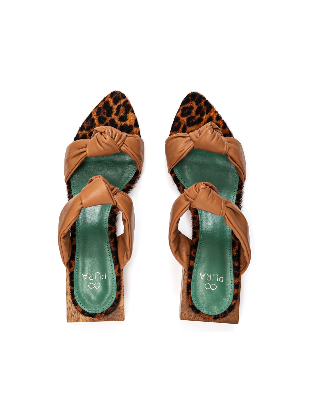Sandália Flat Leticia Couro Toffee e Onça Pura